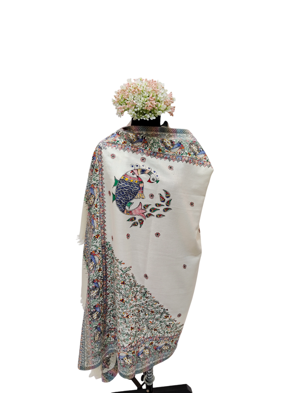 Handpainted Madhubani Pashmina Shawl – A Timeless Masterpiece